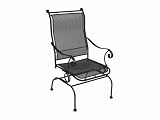 Meadowcraft Alexandria Wrought Iron Metal Arm Spring Patio Dining Chair Textured Bronze Finish