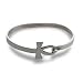 Sterling Silver Ankh Bangle Bracelet in Egyptian Design