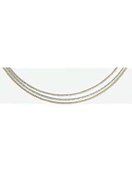 3 Row Multi Color Omega Necklace 16"