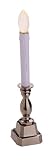 GKI/Bethlehem Lighting Stowe Battery-Operated 12-Inch Pewter Candle, White with Amber LED Flicker Bulb
