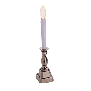 GKI Bethlehem Lighting Stowe Battery-Operated 12-Inch Pewter Candle, Christmas Light White... by Bethlehem Lighting