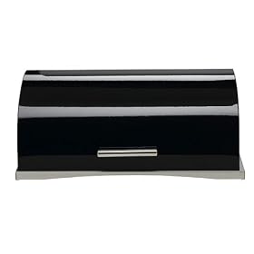 <b>Stainless Steel Breadbox with Black Cover</b>