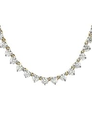 14K Yellow Gold Diamond Necklace With 18 Inch Rope Chain