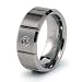 8mm Tungsten Carbide Diamond Ring (0.04ctw) GH/SI with Wood Box