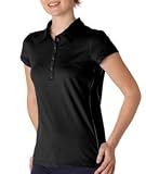 Alo Ladiers' Short-Sleeve Performance Polo. W1003 - Large - Black / Grey
