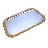 20.5 x 14 Rectangle Tray with Gold Border (06-0459)