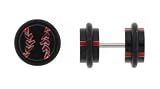 Fake Acrylic Plugs - Black Baseball - 16g Wire - 8mm/0g - Sold as a Pair