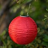 10 Inch Red Outdoor Solar Powered Lantern
