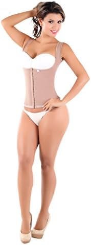 CT4026 Tan Soft Latex Vest Cincher Corset Shapewear with 2 Hooks