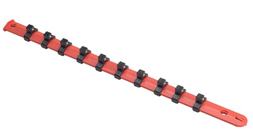 Vim Tools V521 3/8-Inch 10 Clip Socket Rack Red Plastic