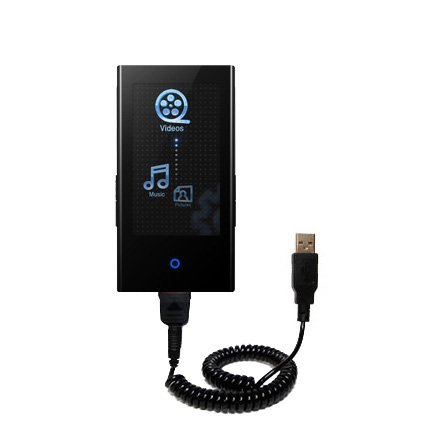 Coiled Power Hot Sync and Charge USB Data Cable w/ Tip Exchange for the Samsung YP-P2QB - Gomadic Brand