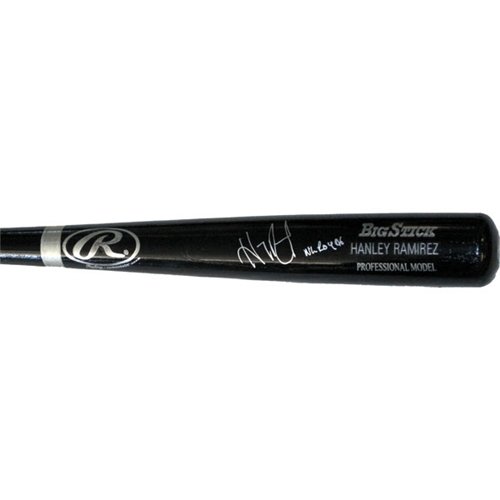 Hanley Ramirez ''ROY 2006'' Autographed/Hand Signed Rawlings Black Bigstick Bat