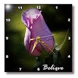 Believe Purple Rose - 10x10 Wall Clock