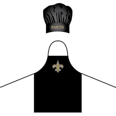 New Orleans Saints Nfl Barbeque Apron And Chefs Hat