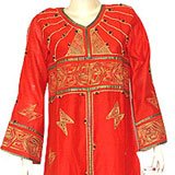 Womens Robe Kaftan Dress Long Sleeve Evening Wear in Cotton Size S (kftn672)