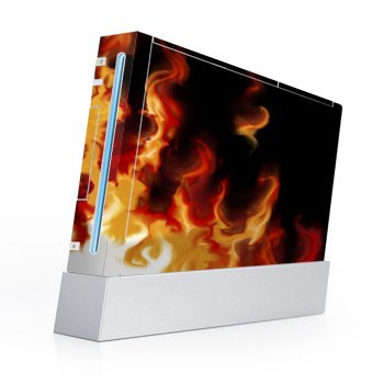 Protective Skin for Nintendo Wii - Inferno - High quality precision engineered removable adhesive skin for Nintendo Wii by DecalGirl