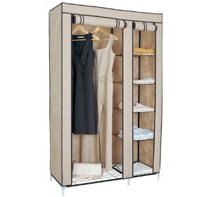 Designer Habitat - DOUBLE ARMOIRE PENDERIE EN TOILE RANGEMENT VETEMENTS NEUF BEIGE Designer Habitat - DOUBLE ARMOIRE PENDERIE EN TOILE RANGEMENT VETEMENTS NEUF BEIGE
