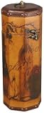 Wooden Hand Made Calico Art Wine Gift Box, Holds One Bottle