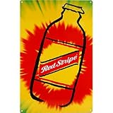 Red Stripe Tie-Dye Metal Bar Sign