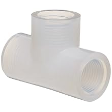 Parker Partek PT-2-P Pipe Fitting PFA Tee NPT 1/8" NPT Female X 1/8" NPT Female X 1/8"  NPT Female