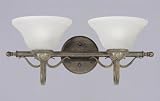 2 Light Ebony Bronze Finish with Frosted Crackle Glass Westinghouse Raphael Wall Light Fixture