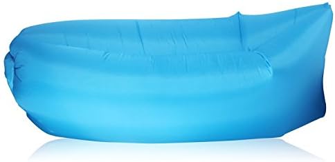Lounger Portable Inflatable Outdoor Hangout Air Sleep Sofa Bed Convenient Nylon PVC Fabric Beach Couch Blue Color (Blue)