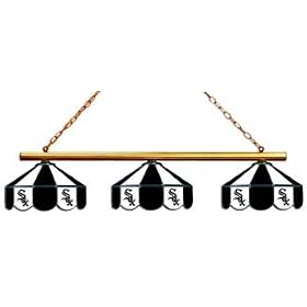 Chicago White Sox 3pc SWAG STAINED GLASS POOL BILLIARD TABLE LAMP LIGHT