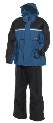 Onyx 9040 Adult Pvc/nylon Rainsuit - Large Midnight Blue/black