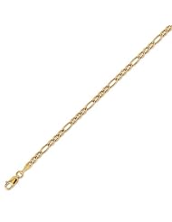 14k Italy Yellow Gold 3.2mm Ficonucci Link Chain Bracelet 7" Inches
