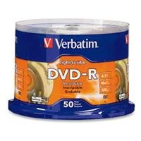 Verbatim 96166 4.7 GB 16X LightScribe DVD-R, 50-Disc Spindle