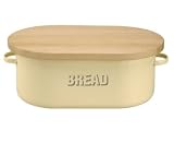 Typhoon Vintage Kitchen Bread Bin with Wood Lid, Cream