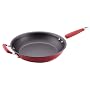 KitchenAid Hard-Base Porcelain Aluminum Nonstick 12-Inch Open French Skillet with Helper Handles, Red