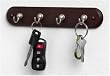 4 Hook Key Rack - Walnut (Walnut/Satin Nickel) (1.5"H x 8.5"W x 0.3"D)