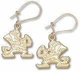 Notre Dame Fighting Irish 1/2 Leprechaun Dangle Earrings - Gold Plated Jewelry