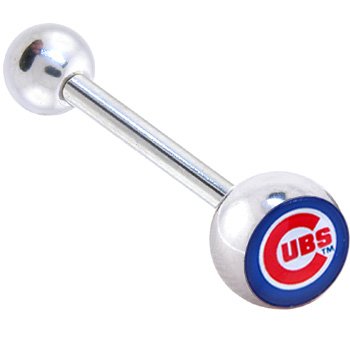 Major League Baseball LOGO Barbell Tongue Ring - Chicago Cubs