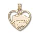 Kansas State Univ Powercat Heart Charm/Pendant -14K/10K, Stainless Steel or Gold Plated