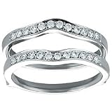 Sterling Silver Ring Guard Enhancer Wrap with 1/3 Carat of CZ