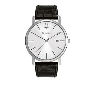 Bulova Men's Strap Silver Dial Watch #96B104