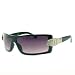 BLACK RECTANGULAR FRAME BUCKLE DETAIL TEMPLE SUNGLASSES