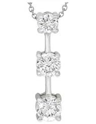 0.50ct Trilogy Vs Diamond Necklace 14k Gold