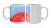Bright red hot air balloon and blue sky, Devon, UK Photo Mugs