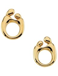Pair 13.50 X 10.00 Mm 14K Yellow Gold Mother & Child Post Earring Pair With Back
