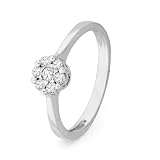 10KT White Gold Round Diamond Flower Fashion Ring (1/2 cttw)