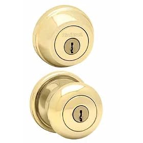 Click here to buy Kwikset Signatures Juno Knob SmartKey Combo Pack in Polished Brass Finish #99910-032 by Kwikset.
