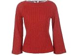 Petite Designers Originals Red Lurex Ribbed Sweater