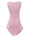 Doublju Women Sleeveless Asymmetrical Ribbed Tunic Tank Top Wth Lace Detail