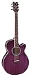 Dean Performer Mini Jumbo Acoustic-Electric Cutaway Guitar with Tuner Preamp Trans Purple