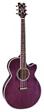Dean Performer Mini Jumbo Acoustic/Electric Cutaway Guitar w/Tuner Pre Amp Trans Purple