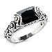Gemstone CZ Rings - Antique Inspired Black CZ Ring