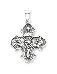 Sterling Silver Antiqued Cross Charm QC4378"